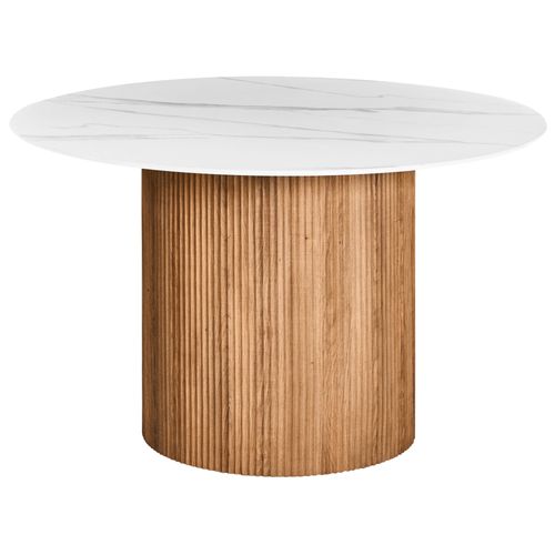 Table De Repas Albina Marbre Blanc 120 Cm 120 Cm