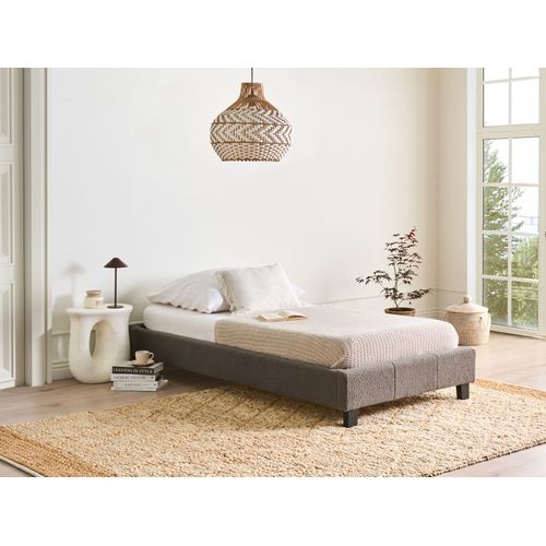 Lit Sans Tête De Lit Bouclé Roanne 90 X 200 Cm Taupe