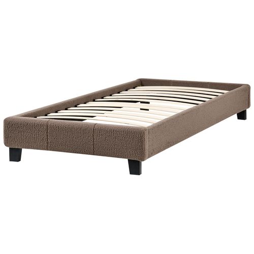 Lit Sans Tête De Lit Bouclé Roanne 90 X 200 Cm Taupe