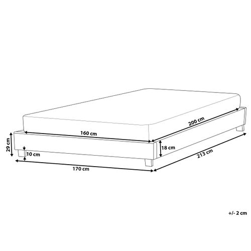 Lit Sans Tête De Lit Bouclé Roanne 160 X 200 Cm Taupe
