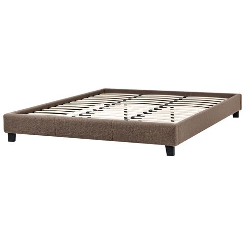 Lit Sans Tête De Lit Bouclé Roanne 180 X 200 Cm Taupe