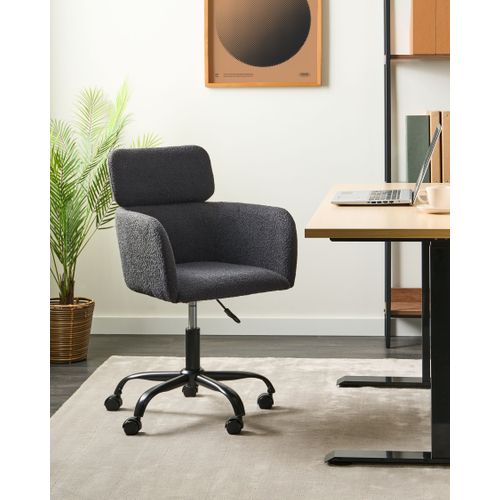 Chaise De Bureau Alena Bouclé Noir