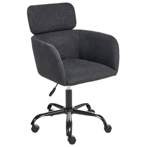 Chaise De Bureau Alena Bouclé Noir