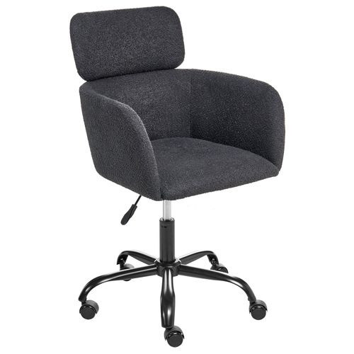 Chaise De Bureau Alena Bouclé Noir