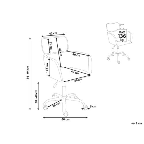 Chaise De Bureau Alena Bouclé Noir