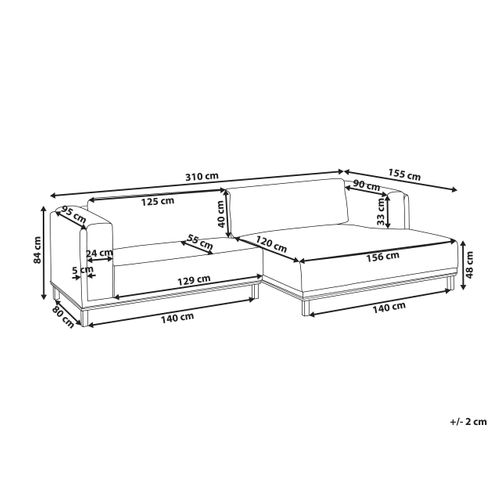 Canapé D'angle 4 Places Veng Velours Côtelé Vert Côté Gauche