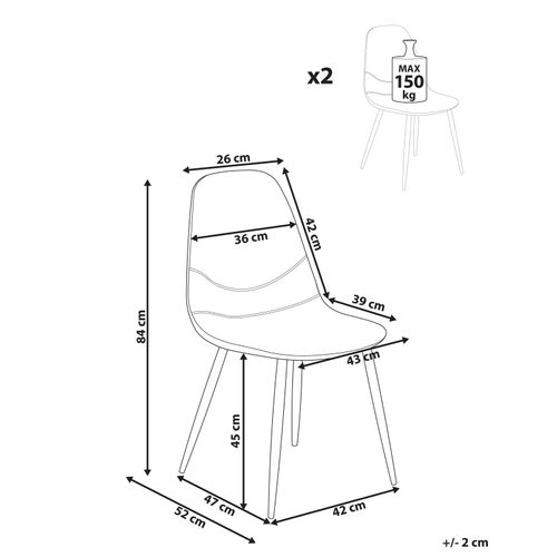 Lot De 2 Chaises De Salle à Manger Hilden Velours Côtelé Blanc