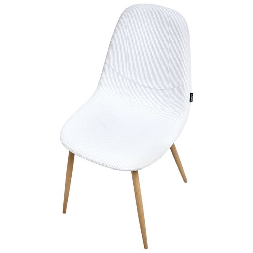 Lot De 2 Chaises De Salle à Manger Hilden Velours Côtelé Blanc