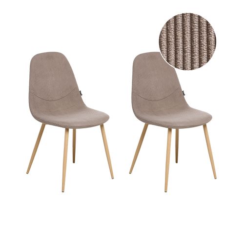 Lot De 2 Chaises De Salle à Manger Hilden Velours Côtelé Taupe