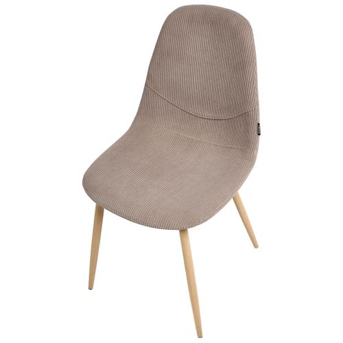 Lot De 2 Chaises De Salle à Manger Hilden Velours Côtelé Taupe