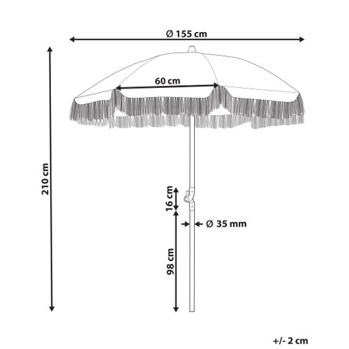 Parasol De Jardin 155 Cm Mondello Bleu Clair