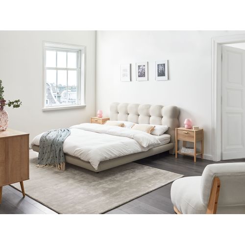 Lit Avec Sommier Tissu Soulisse 160 X 200 Cm Beige