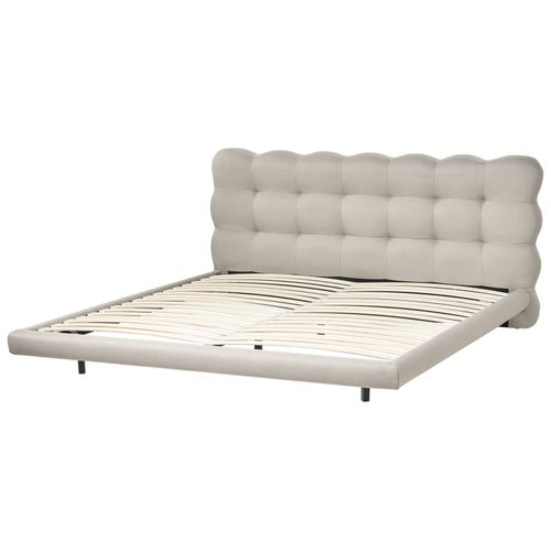 Lit Avec Sommier Tissu Soulisse 180 X 200 Cm Beige