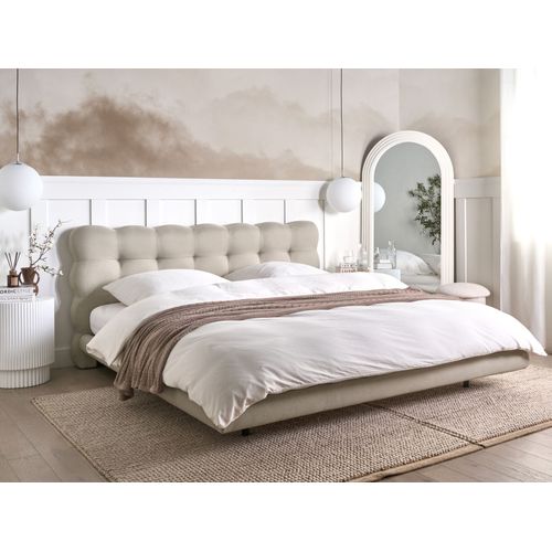 Lit Avec Sommier Tissu Soulisse 180 X 200 Cm Beige
