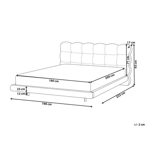 Lit Avec Sommier Tissu Soulisse 180 X 200 Cm Beige