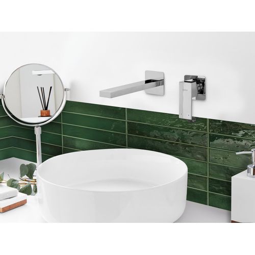 Robinet De Lavabo Mural Antofagasta Laiton Argenté