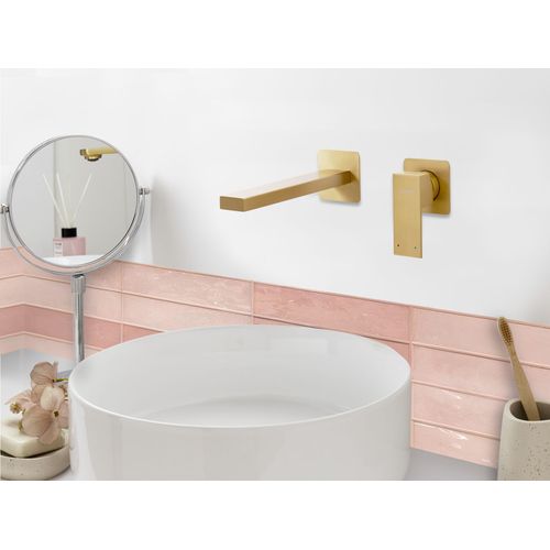 Robinet De Lavabo Mural Antofagasta Laiton Doré