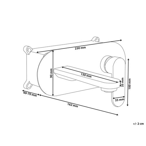 Robinet De Lavabo Mural Chapala Laiton Noir