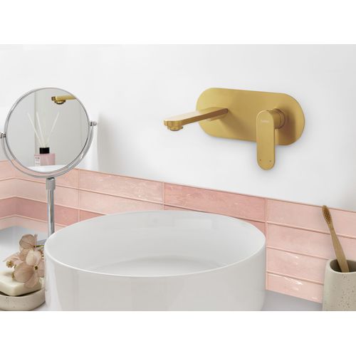 Robinet De Lavabo Mural Chapala Laiton Doré