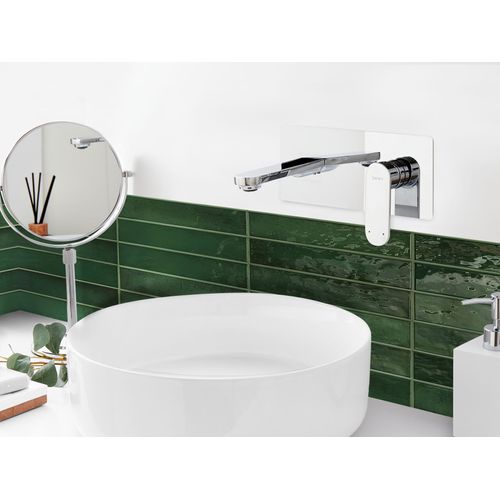 Robinet De Lavabo Mural Chungara Laiton Argenté