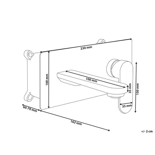 Robinet De Lavabo Mural Chungara Laiton Noir