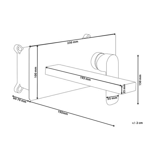 Robinet De Lavabo Mural Dichato Laiton Noir