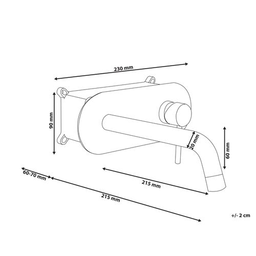 Robinet De Lavabo Mural Guaiba Laiton Noir