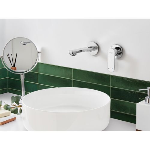 Robinet De Lavabo Mural Guatavia Laiton Argenté