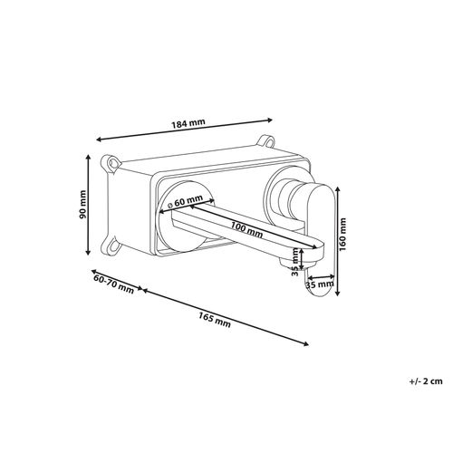 Robinet De Lavabo Mural Guatavia Laiton Argenté