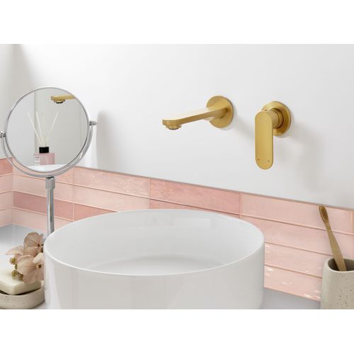 Robinet De Lavabo Mural Guatavia Laiton Doré