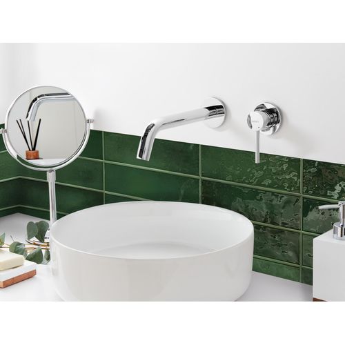 Robinet De Lavabo Mural Traful Laiton Argenté