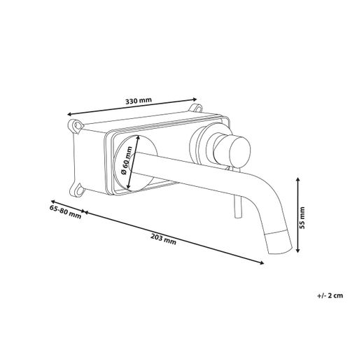 Robinet De Lavabo Mural Traful Laiton Argenté