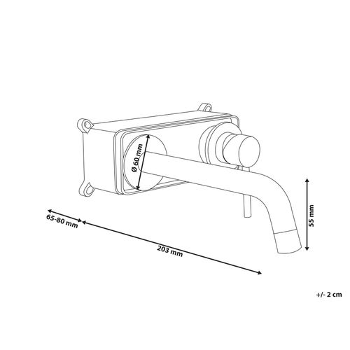 Robinet De Lavabo Mural Traful Laiton Argenté