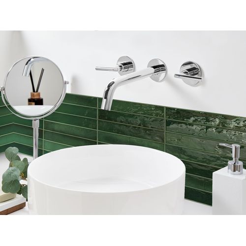 Robinet De Lavabo Mural Ishinca Laiton Argenté