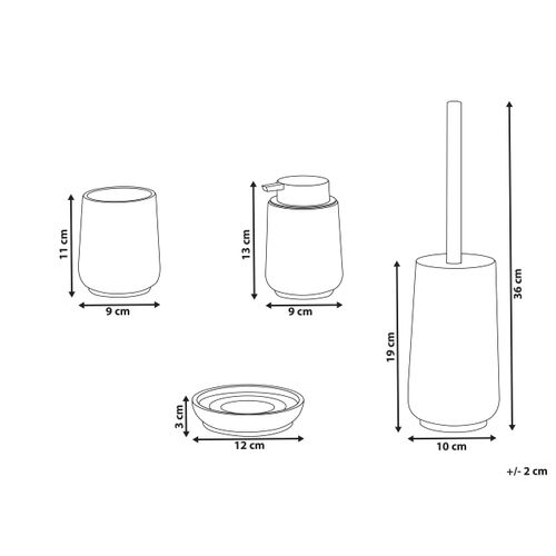 Set De 4 Accessoires De Salle De Bain Suches Orange