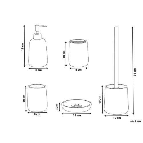 Set De 5 Accessoires De Salle De Bain Pozuzo Orange
