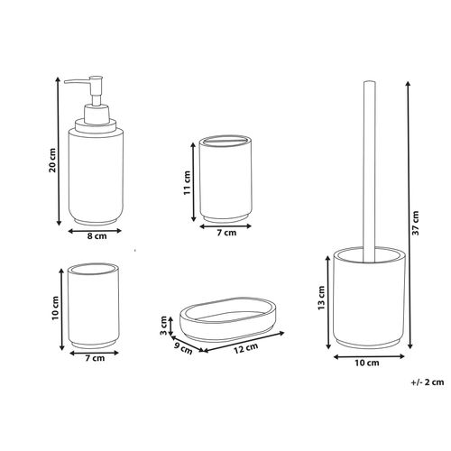Set De 5 Accessoires De Salle De Bain Huarmey Gris Clair