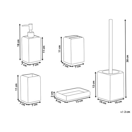Set De 5 Accessoires De Salle De Bain Vilcanota Effet Béton Gris