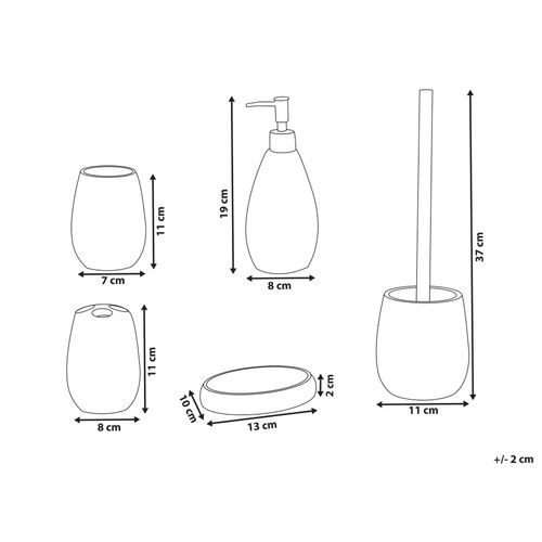 Set De 5 Accessoires De Salle De Bain Yarapa Orange