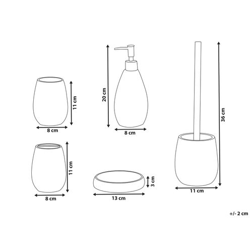 Set De 5 Accessoires De Salle De Bain Samiria Gris