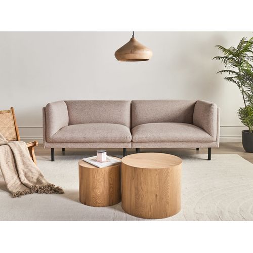 Canapé 3 Places Vorgod Tissu Marron Clair