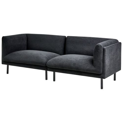 Canapé 3 Places Vorgod Tissu Noir