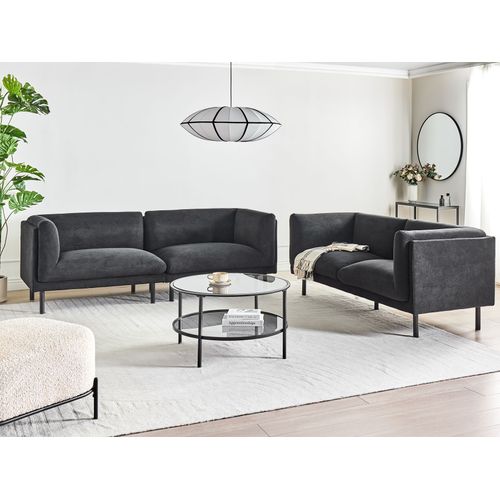 Canapé 3 Places Vorgod Tissu Noir