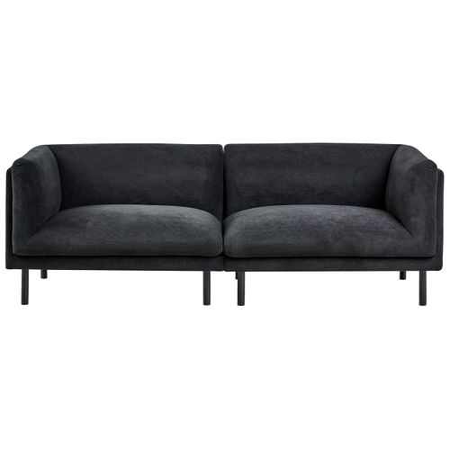 Canapé 3 Places Vorgod Tissu Noir