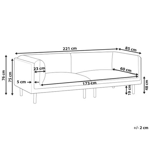 Canapé 3 Places Vorgod Tissu Noir