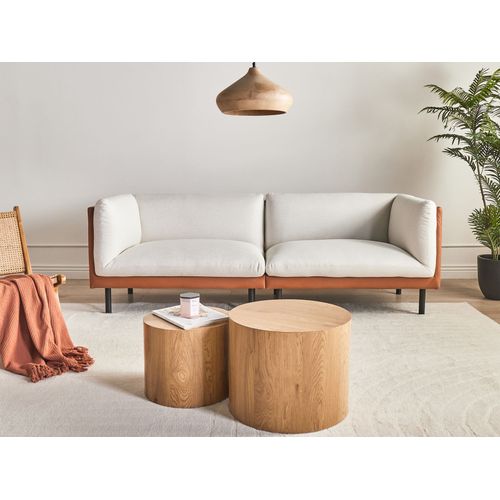 Ensemble De Salon 5 Places Vorgod Tissu Blanc Cassé