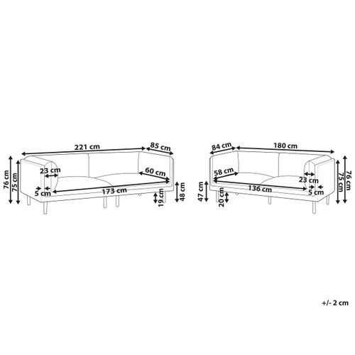 Ensemble De Salon 5 Places Vorgod Tissu Blanc Cassé