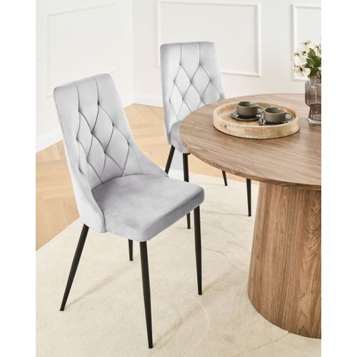 Lot De 2 Chaises De Salle à Manger Avenir Velours Gris Clair