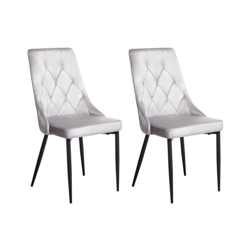 Lot De 2 Chaises De Salle à Manger Avenir Velours Gris Clair