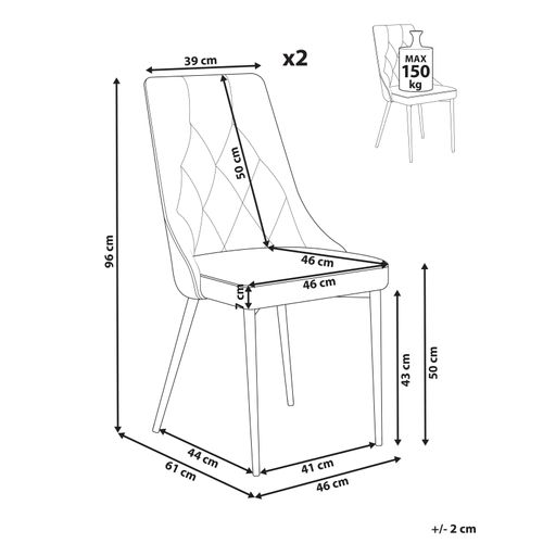 Lot De 2 Chaises De Salle à Manger Avenir Velours Gris Clair